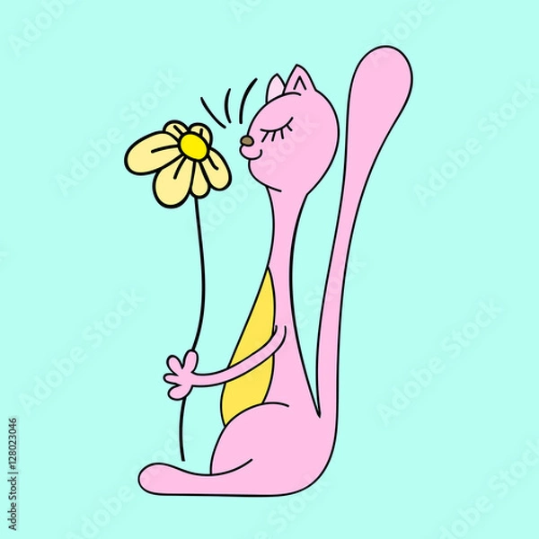 Fototapeta Cat with flower