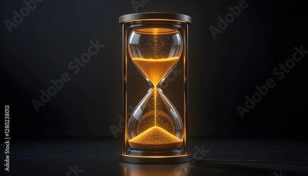 Obraz hourglass on black background