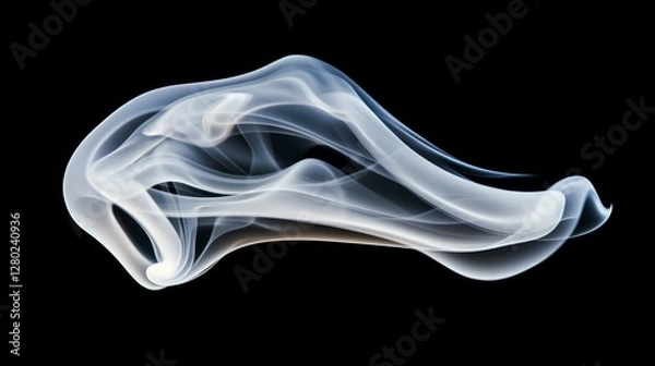 Obraz White fog or smoke effect overlay on black isolated background