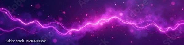 Fototapeta Electric purple energy pulses, sharp contrasting highlights , speed, energy, neon