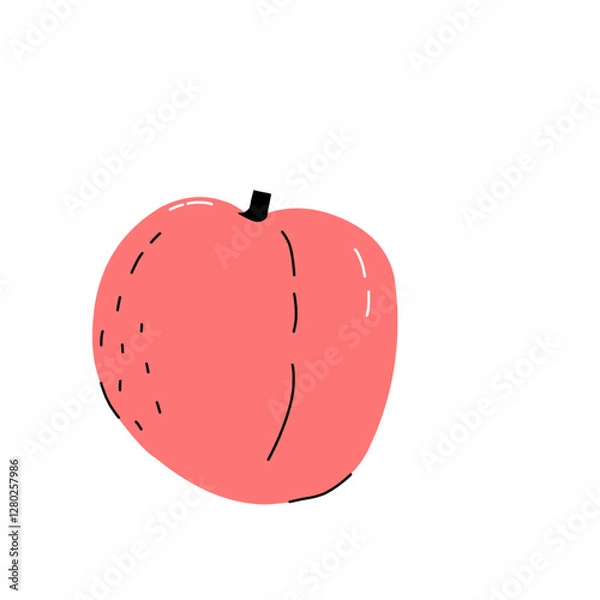 Obraz Set with hand drawn fruit doodles