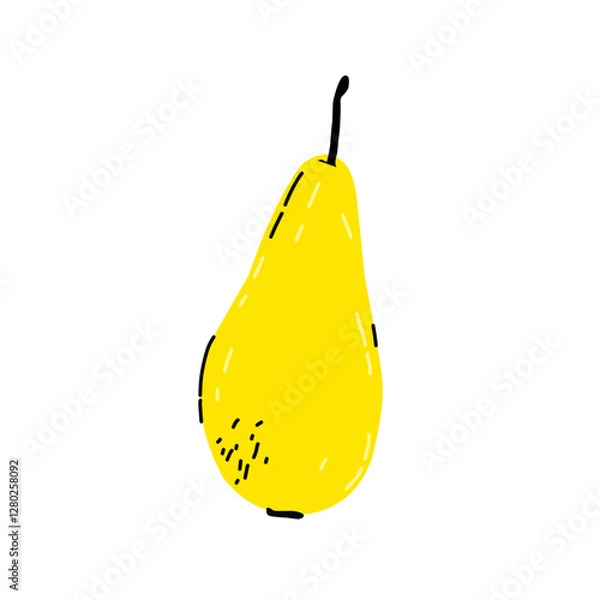 Obraz Set with hand drawn fruit doodles