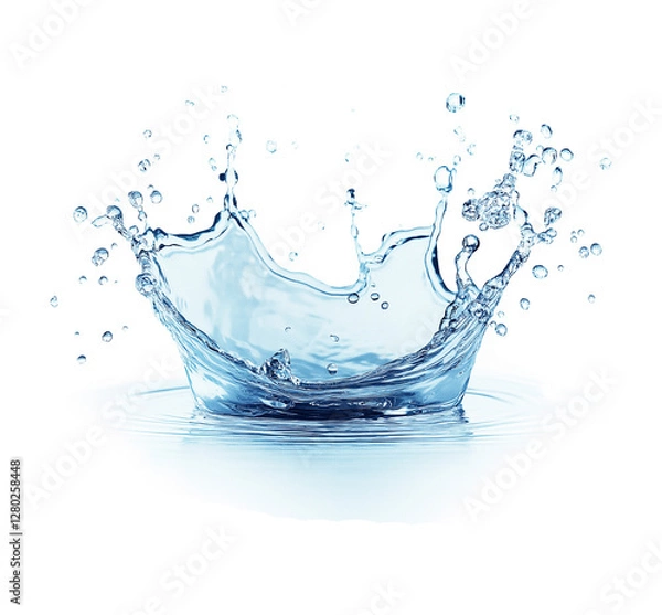 Fototapeta Blue water splash or wave splash isolated on transparent background png .generated ai	