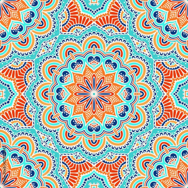 Fototapeta Ethnic floral seamless pattern