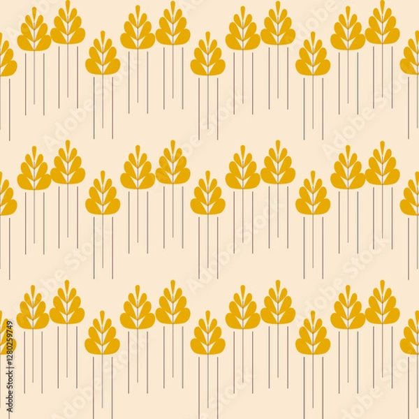 Fototapeta seamless pattern with yellow leaves