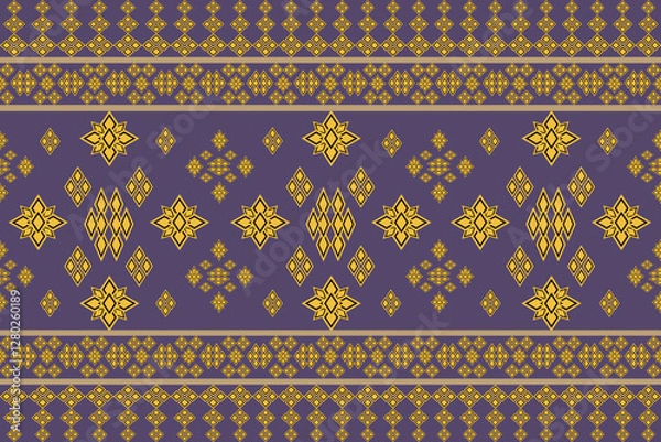 Fototapeta thai art pattern ,Geometric Ethnic pattern, Native American tribal fabric,tile, carpet ,vector,illustration design 