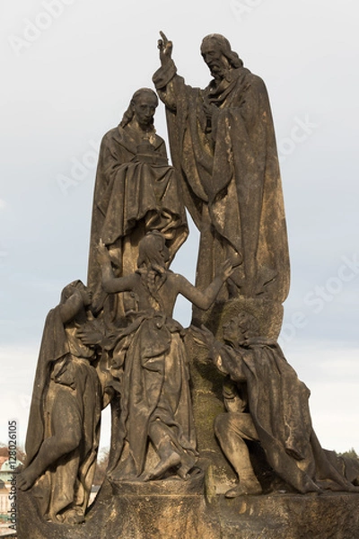 Fototapeta Statue of St.Methodius and Cyril in Charles Bridge, Prague