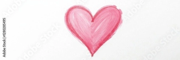 Obraz Lightly sketched heart, soft pencil strokes, pure white backdrop, heart,  lines