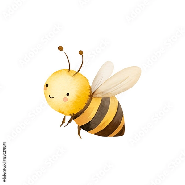 Obraz Cute flying bee summer illustration