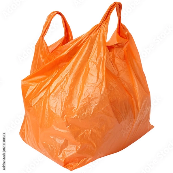 Obraz Orange plastic bag isolated on a transparent background