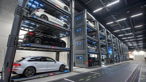 Obraz Automated Car Parking System: Smart Multi-Level Vehicle Storage