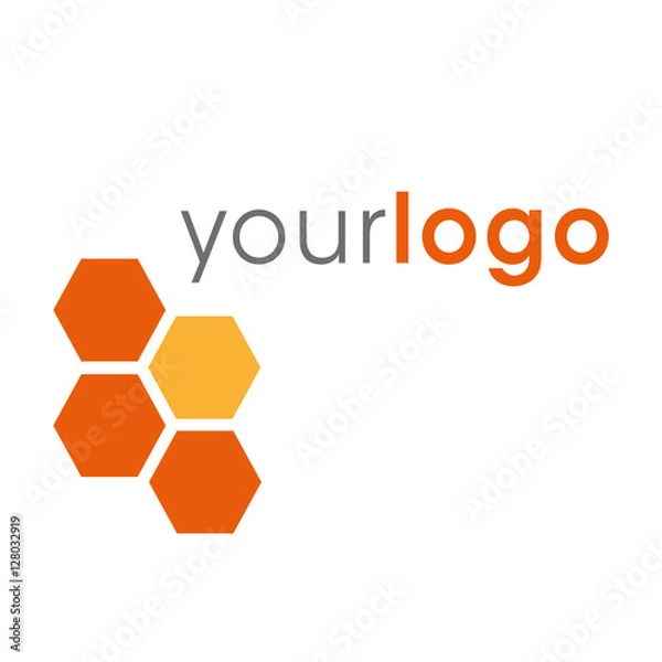 Fototapeta Modern logo design: logotype for different companies, as food, honey farm, bee livestock, farm animals, organic and biological products, farm holiday. Vector image, isolated on white background.