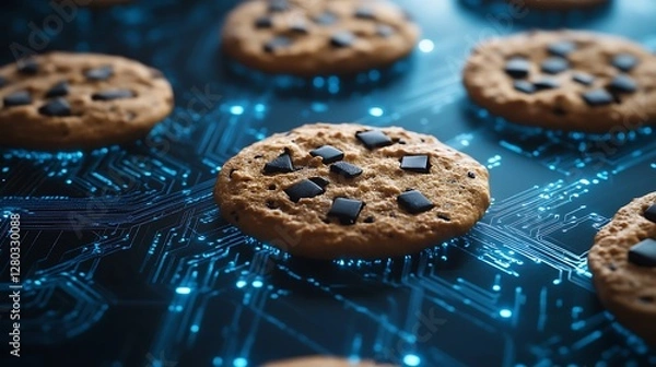 Fototapeta Digital Cookies: A Delicious Dive into Data