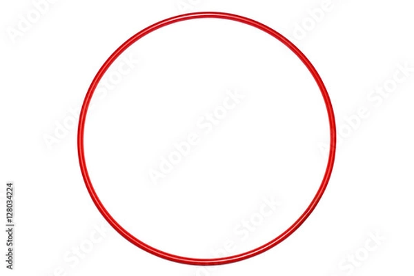 Fototapeta The hula Hoop red isolated on white background. Gymnastics, fitness,diet .