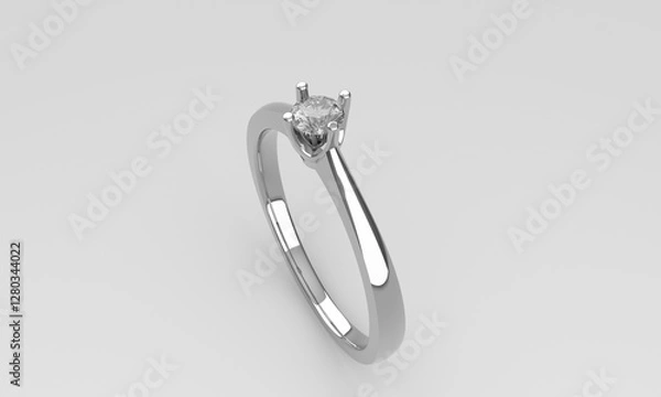 Obraz white gold ring with diamonds