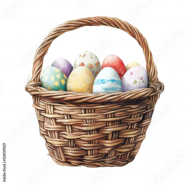 Obraz Cute Easter Egg Basket Clipart- Religious Easter Cliparts 