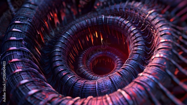 Obraz 3D Abstract Background - Spiral Vortex of Light and Shadow