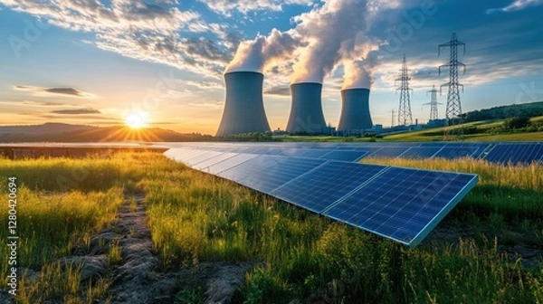 Obraz A hybrid power plant combining nuclear and solar energy for a sustainable energy future
