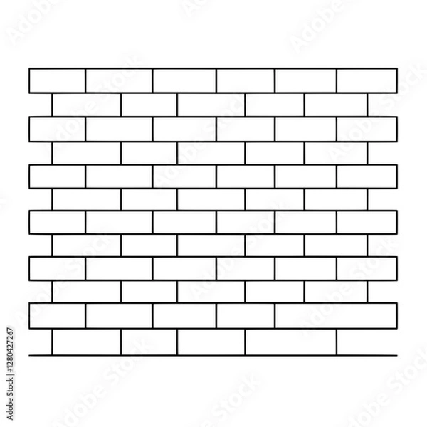 Fototapeta Brick Wall Illustration: A precisely rendered illustration of a brick wall, depicting the classic pattern of layered bricks, emphasizing the texture and structure.