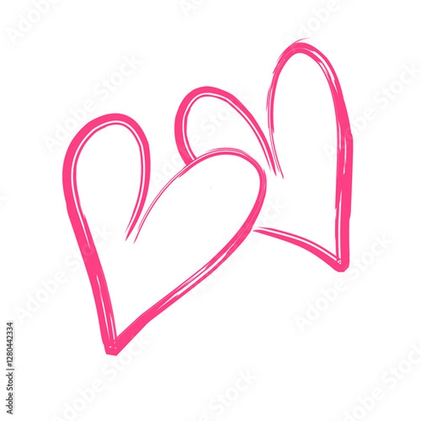 Fototapeta Two Pink Hearts
