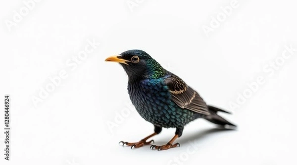 Fototapeta Starling with Iridescent Feathers - Professional Product Shot