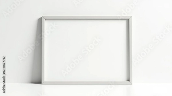 Fototapeta Empty Frame Leaning Against White Background
