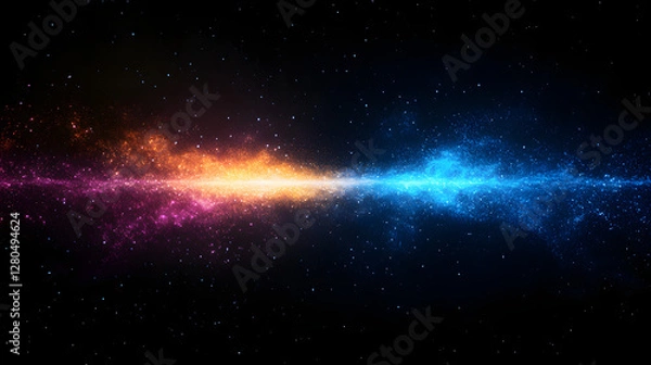 Fototapeta A Beam of Light Splitting into Multiple Colorful Dimensions
