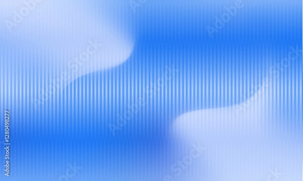 Fototapeta Blue abstract background. Blue ribbed glass background with grey matte acrylic texture, with a wavy, fluted surface. Close-up of a fluted door window, this glass design evokes a delicate, airy feeling