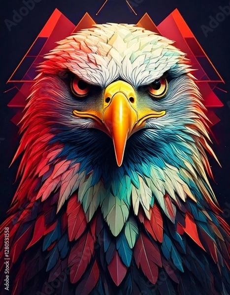 Fototapeta A Eagle with geometric shapes