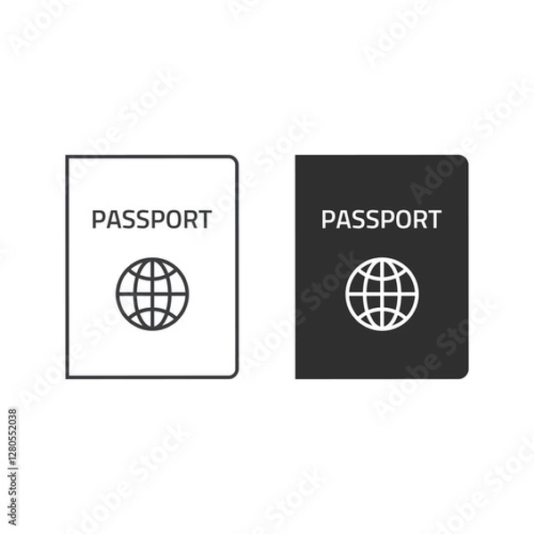 Fototapeta Passport icon. International passport cover sign.