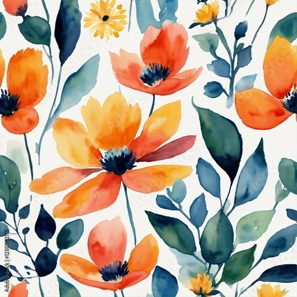 Obraz seamless background with poppies