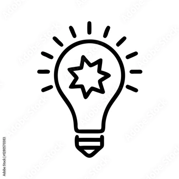 Obraz A lightbulb with a small starburst inside