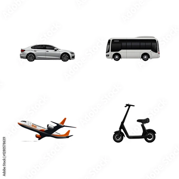 Obraz transportation icons set