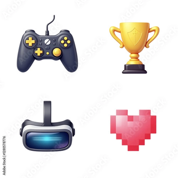 Obraz gold trophy cup games icon 3d