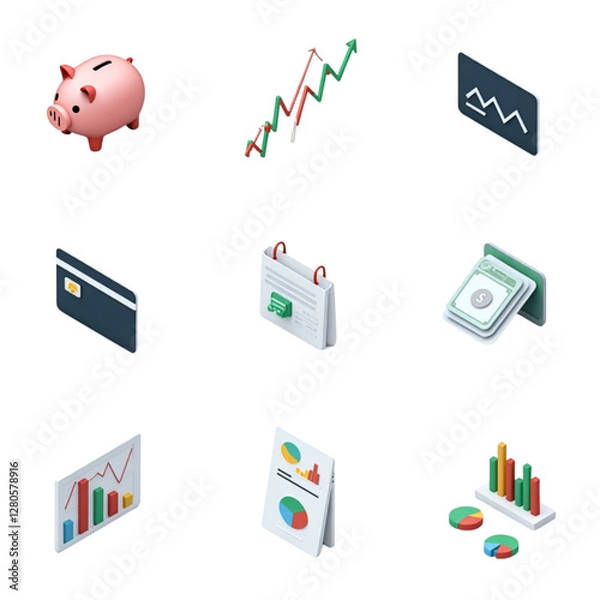 Obraz finance icon set