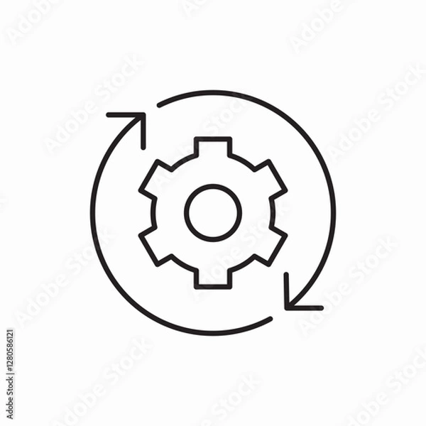Fototapeta system update refresh gear icon vector sign
