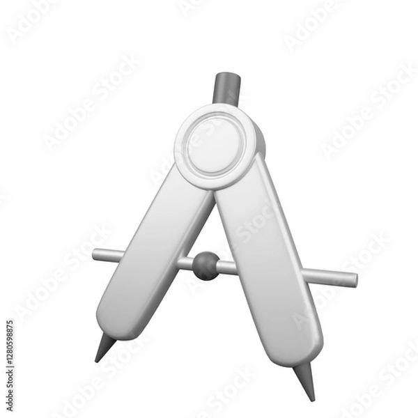 Fototapeta 3D Illustration of a Vernier Caliper in Minimalist Style