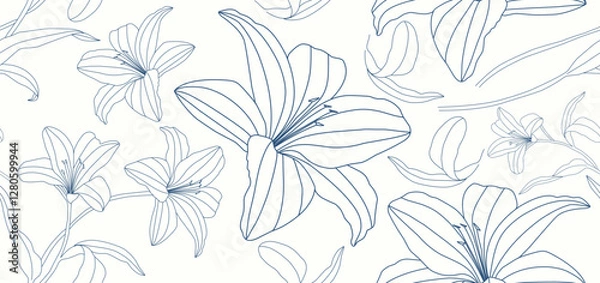 Fototapeta Floral seamless pattern. Flowering. Garden summer and spring flowers. hand draw