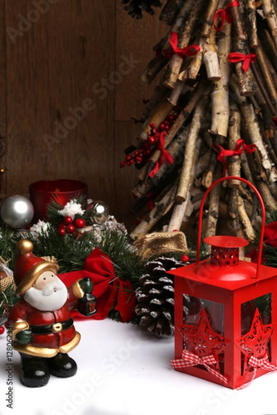 Fototapeta babbo natale e lanterna