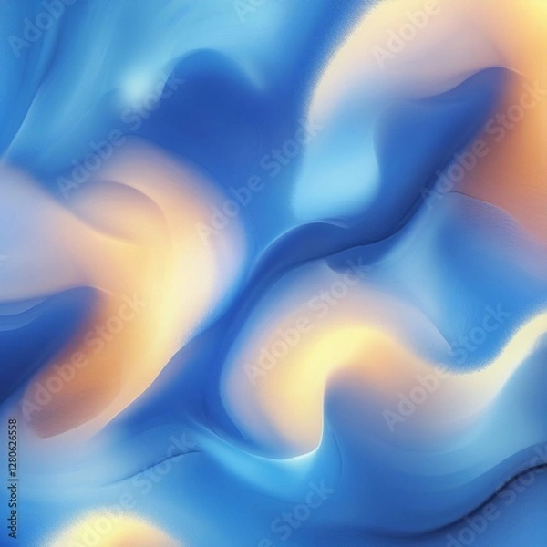 Fototapeta abstract blue background for product presentation with sunlight and blurred shadows wall. Isolated on white background . Generative Ai