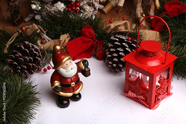 Fototapeta babbo natale e lanterna