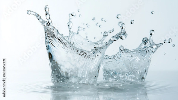 Fototapeta Dynamic fresh water splash captured in motion