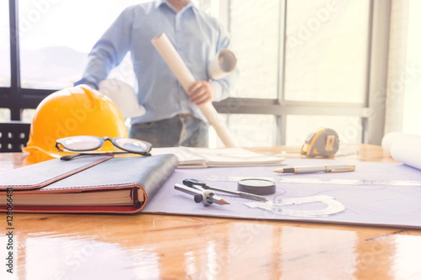 Obraz Young engineers working in the office