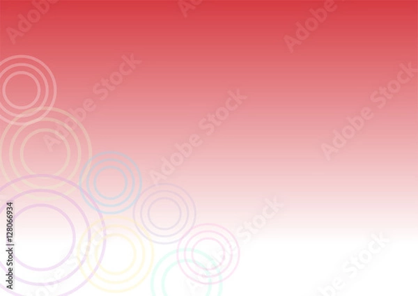 Fototapeta Red cheerful Background With Circles, Vector Illustration