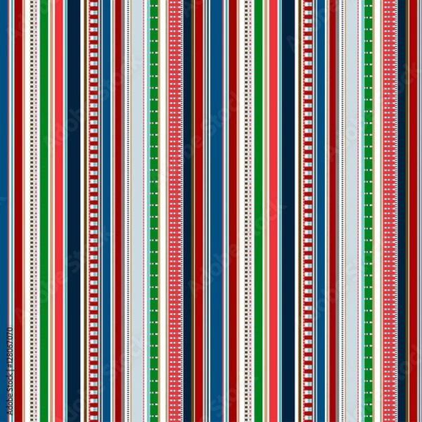 Obraz Stripes Seamless pattern; Christmas winter colors pattern.
