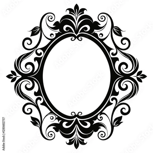 Fototapeta vintage frame with floral elements and ornaments.