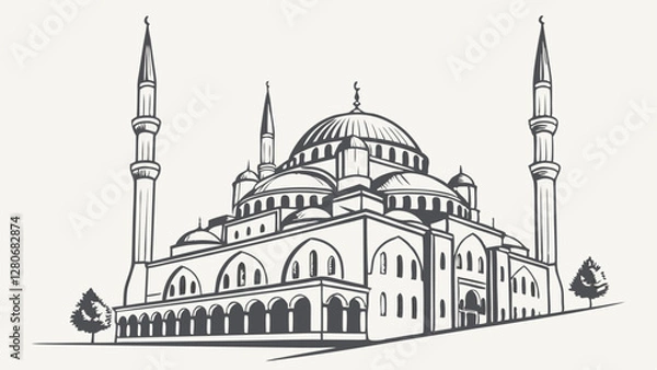Obraz Mosque Vector Art Istanbul turkey