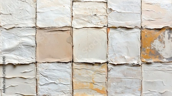 Obraz Abstract Beige and Off White Textured Tile Background