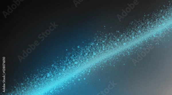 Fototapeta Abstraction with blue line and frost effect on dark background