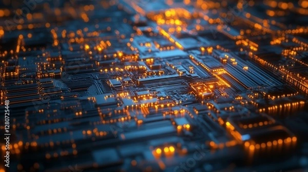 Obraz Professional Image Holographic Artificial Intelligence With Glowing